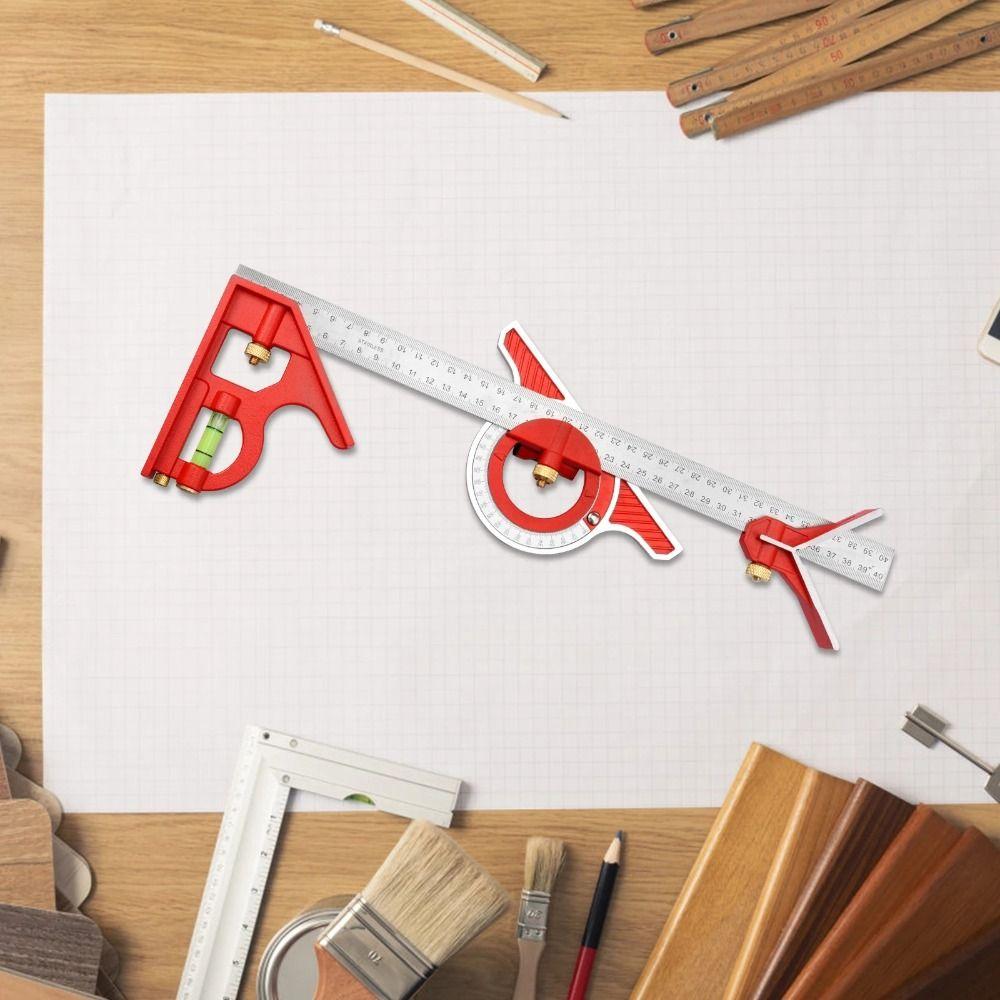 Adjustable Multi Combination Ruler 45° and 90° Angle Angle Protractor Tools Set  Carving