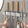 Modern Minimalist Abs Bathroom Wall Mount Mop Holder With Strong Clips And Hooks For Home Organization