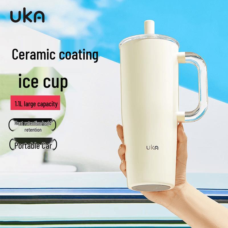 UKA Jumbo 316L Ceramic Lined Insulated Tumbler with Straw