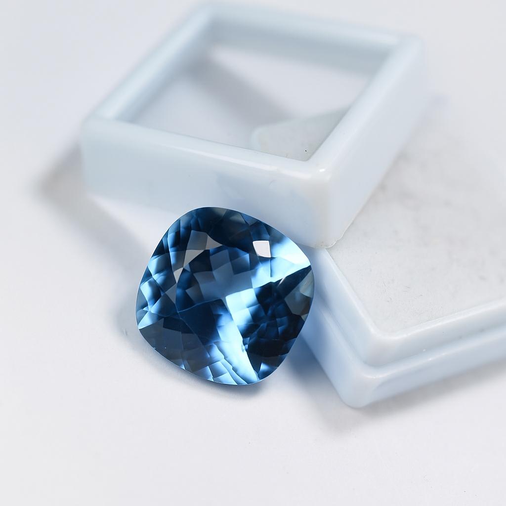 Natural Blue Sapphire Loose Gemstone 12 ct Square Cushion Cut September Birthday Birthstone