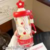 Cute 700ml Flower Tea Glasses Large Capacity Leak Proof Water Bottle with Straw Straw Cup for Girls