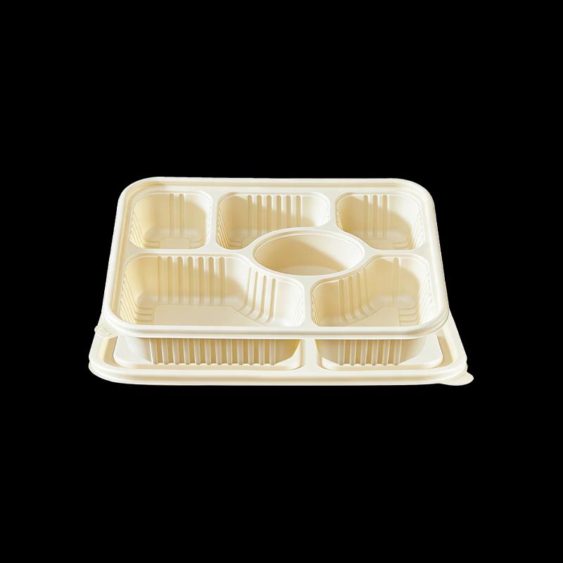 Jiwanggu 6-Fächer Biologisch abbaubare Meal Prep Behälter (20 Sätze)