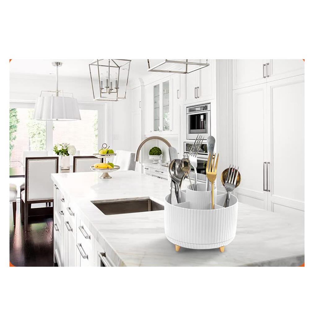 Schreibtisch Stiftehalter 5 Fächer 360 Grad drehbar Stifte Organizer für Schreibtischaufbewahrung