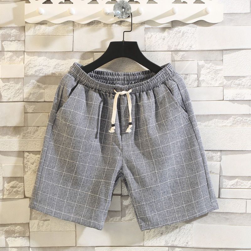 

Весна Лето Клетчатые Корейские На кулиске Тренд Уличный Повседневный Комфорт Классика Простота Мода Универсальные Мужские Шорты L серый