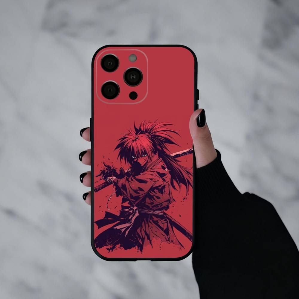 Anime R-Rurouni K-Kenshin-N Phone Case For iPhone 17pro,16,15,14,13,12,11 Plus,Pro Max,XS,Soft Silicone Black Cover