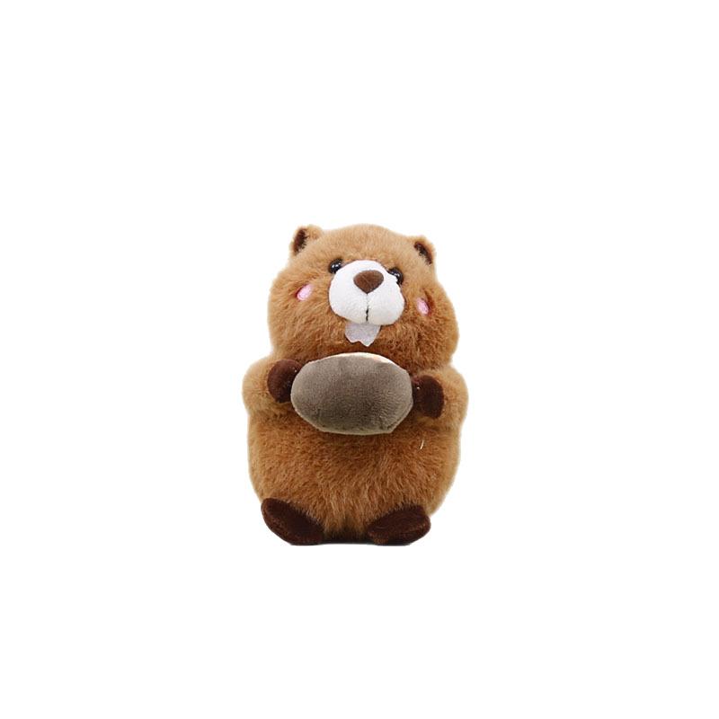 Toy Plush Groundhog Cartoon Keychain Backpack Pendant Childrens Gift Holiday
