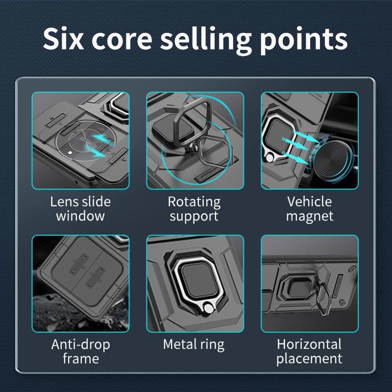 For Cover Honor X9B Case Honor X9B Capas New Armor Shockproof Back Bumper Slide Camera Lens Ring Holder Fundas Huawei Honor X9B
