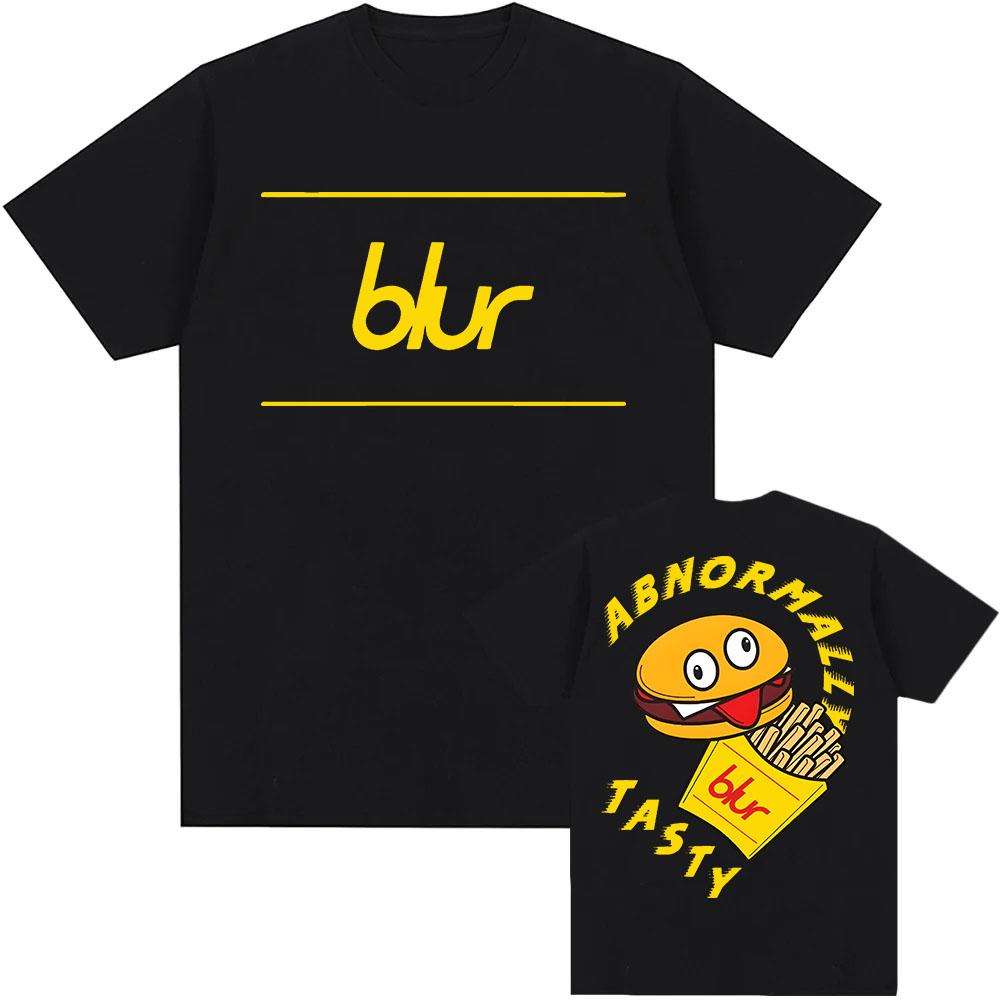 Blur Dan Abnormal Tričko Bavlna Krátký Rukáv Pánské Dámské Trička Unisex Streetwear Vtipné Kreslené Hamburgery a Hranolky Tričko