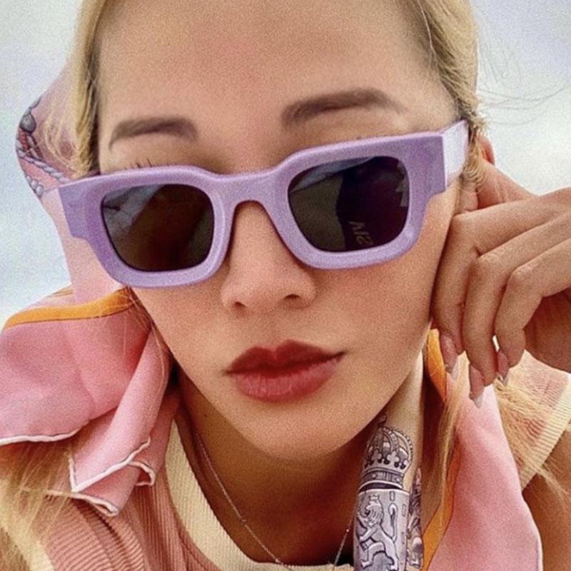 Vintage Designer Square Sunglasses Women Men Luxury Punk Concave Frame Hip Hop Eyewear UV400 Protection