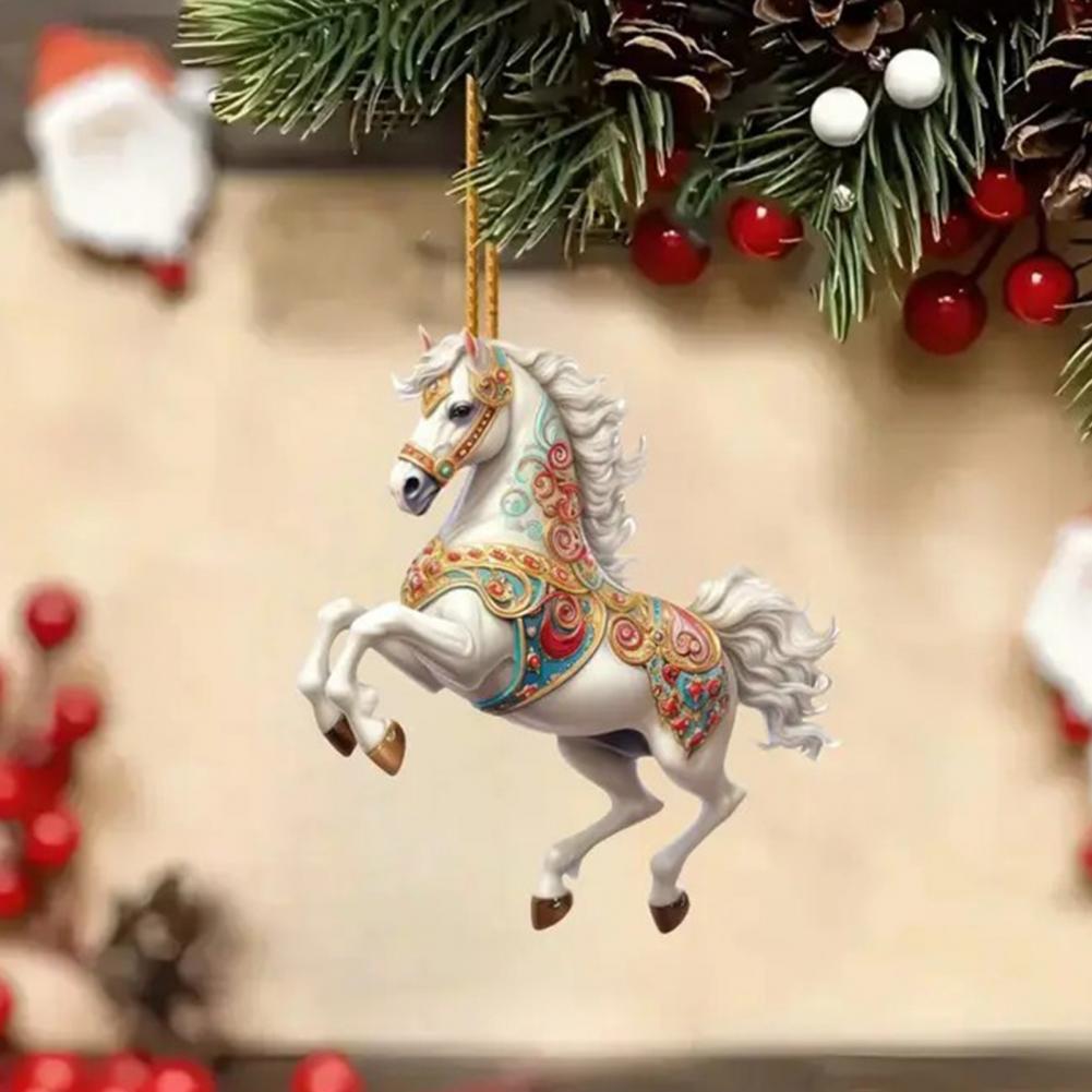 Horse Pendant Minimalist Style Jewelry Horse Acrylic Pendant Keychain 2d Car Mirror Charm Ornament Equestrian Bag for Horse