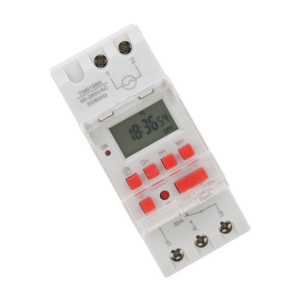 TM919BK  85~265V AC 30A LCD 7 Days Programmable Digital Timer Switches LCD Timer Switches