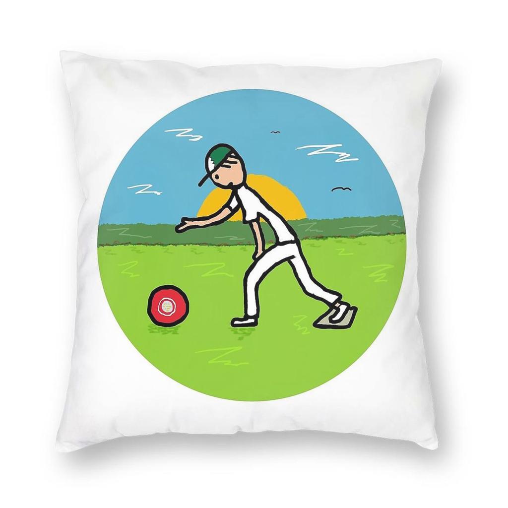 Lawn Bowls Towards The Jack Square Pillowcase Polyester Linen Velvet Creative Zip Decor Throw Pillow Case Sofa Cushion Case