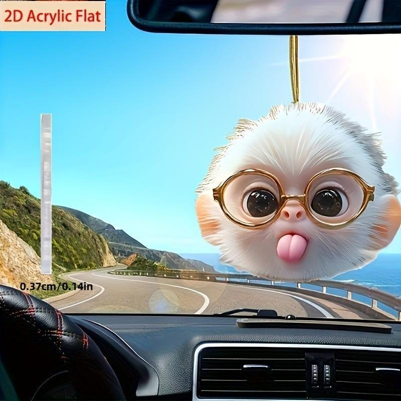 Cute Spectacled Monkey Acrylic Ornament for Rearview Mirror, Keychain, or Backpack Pendant