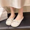 Fashion New Women's Slippers Closed Toe Round Toe Suede Clogs Sandals Autumn New Retro Solid Color Flat Bottom Women's Slingback Shoes