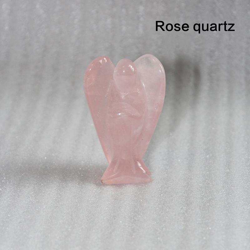 Křišťálová vyřezávaná figurka anděla strážného kapesní kámen léčení řemeslo 15" soška