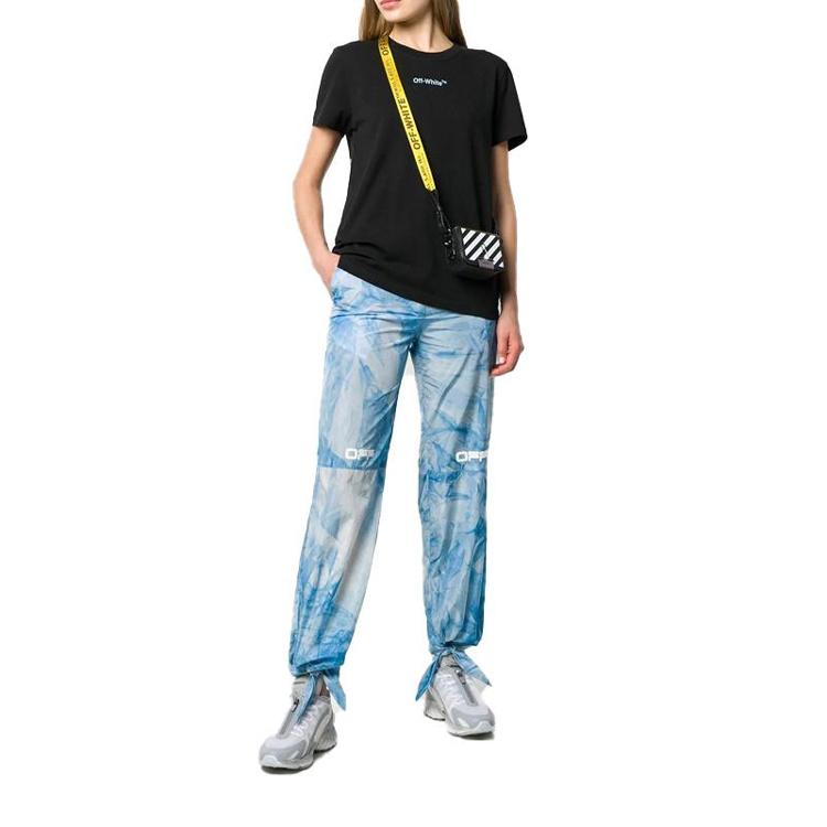 Off-White Stereo Arrow Print Short Sleeve T-Shirt Regular Fit Women Tops Black OWAA049R20B070431001