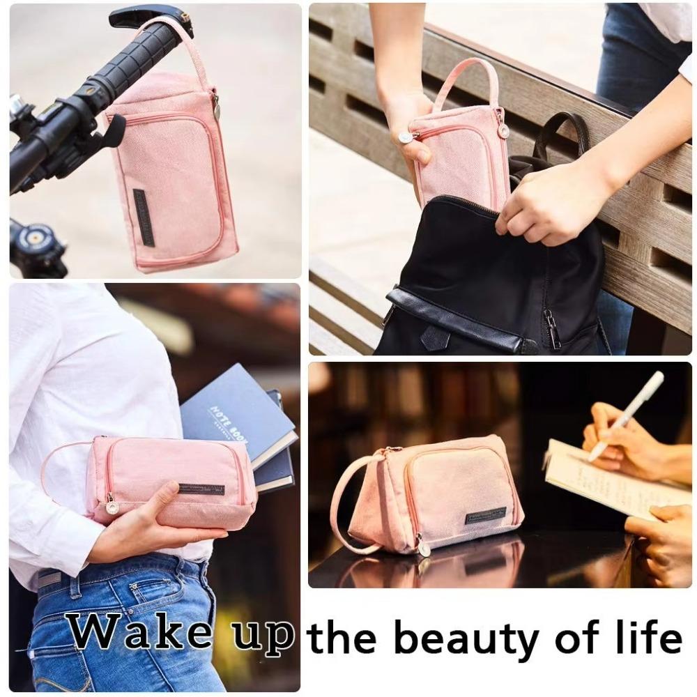 Portable Pencil Case Solid Color Stationery Pouch High Quality Pen Box  School Office Supplies