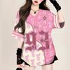 Fashion Summer Women's T-shirt V-NECK T-shirt Digital Printing T-shirts Women's Clothes Sport Style Flat Cloth Ladies' Sexy Top