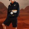 Li Ning CF Mars Cartoon Print Warm Fleece Hoodie Unisex Hoodies Black AWDRD69-1