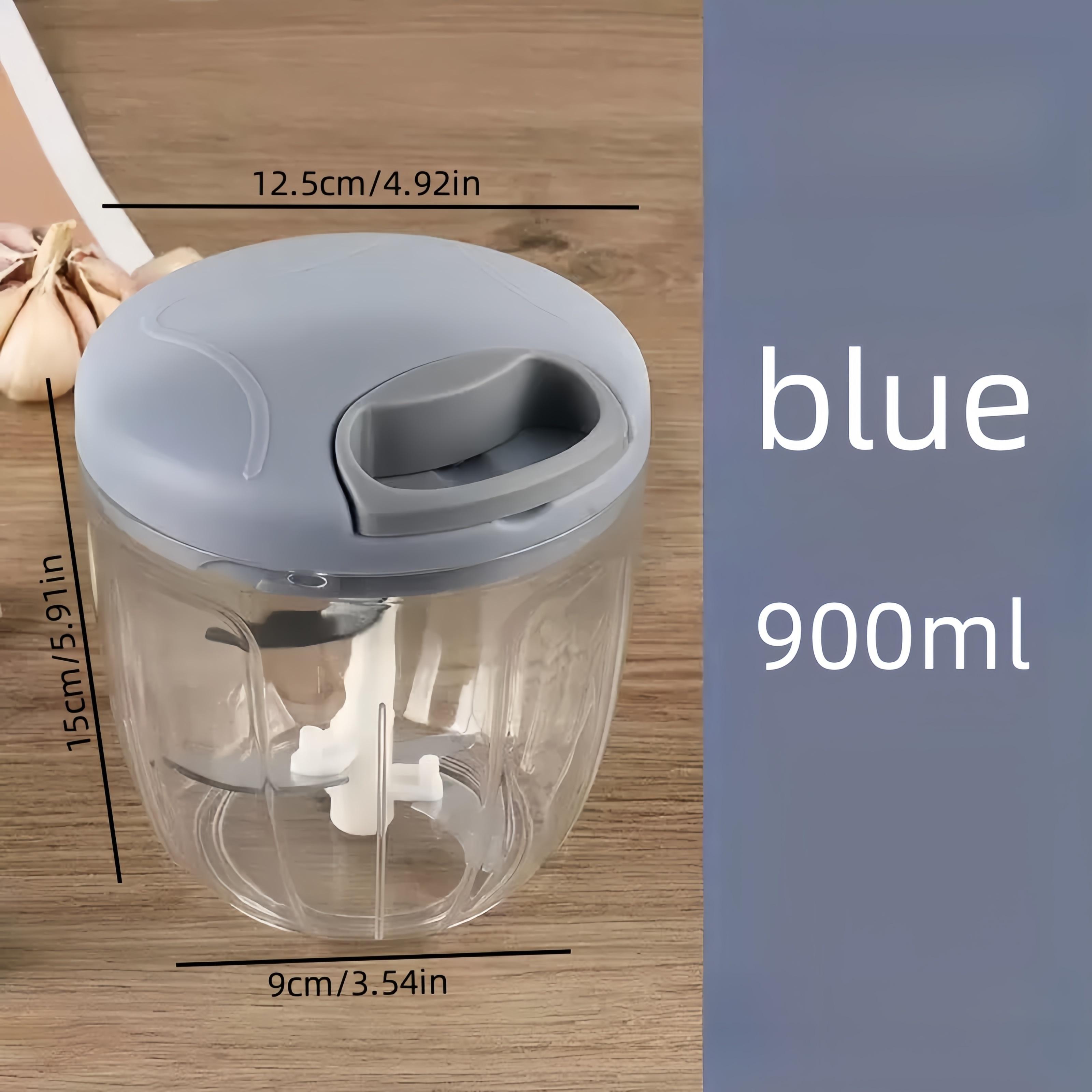 

Versatile Manual Garlic Press & Meat Grinder - Multifunctional Vegetable Chopper, Dumpling Maker, Egg Beater & Juicer for Kitchen and Dining Blue 30.43oz 1pc