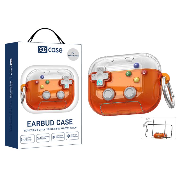 For AirPods Pro 3 XDcase Transparent Retro Game Console Design Earbuds Case with Holder & Stress Relief Button For AirPods Pro 3 прозрачный