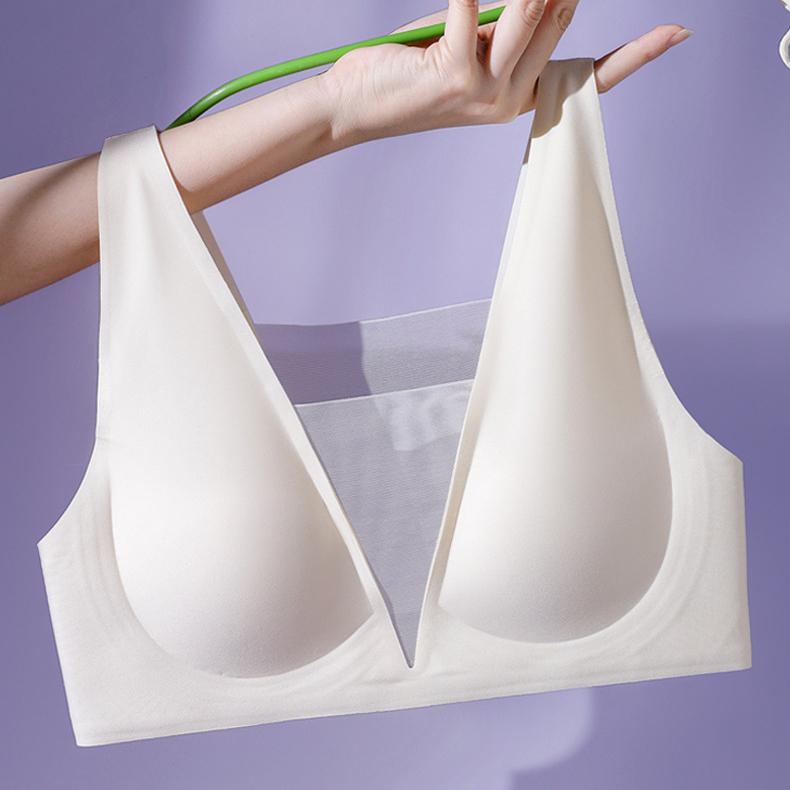 

Нижнее белье Женская коллекция аксессуаров Накладные груди Сборный топ бюстгальтера Поддержка Без стального кольца Бюстгальтер Пуш-ап XL белый