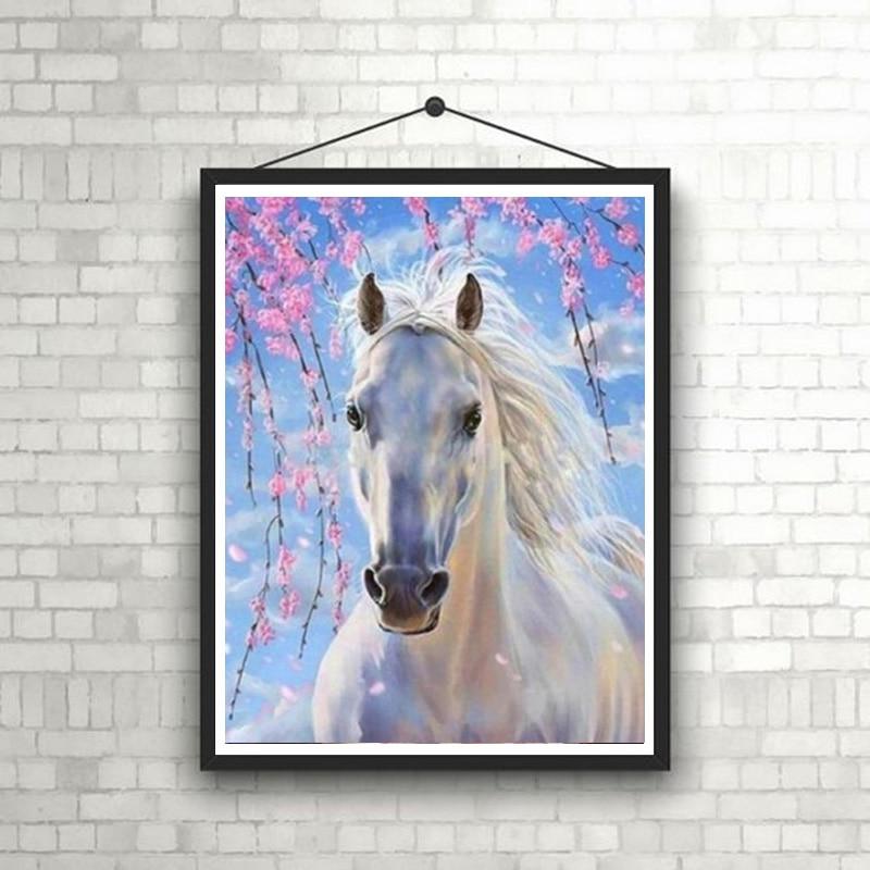 Diamond 5d Horse Diy Painting Full Round Mosaic Animal Diamont Embroidery Cross Stitch Rhinestone Handmade Home Decor