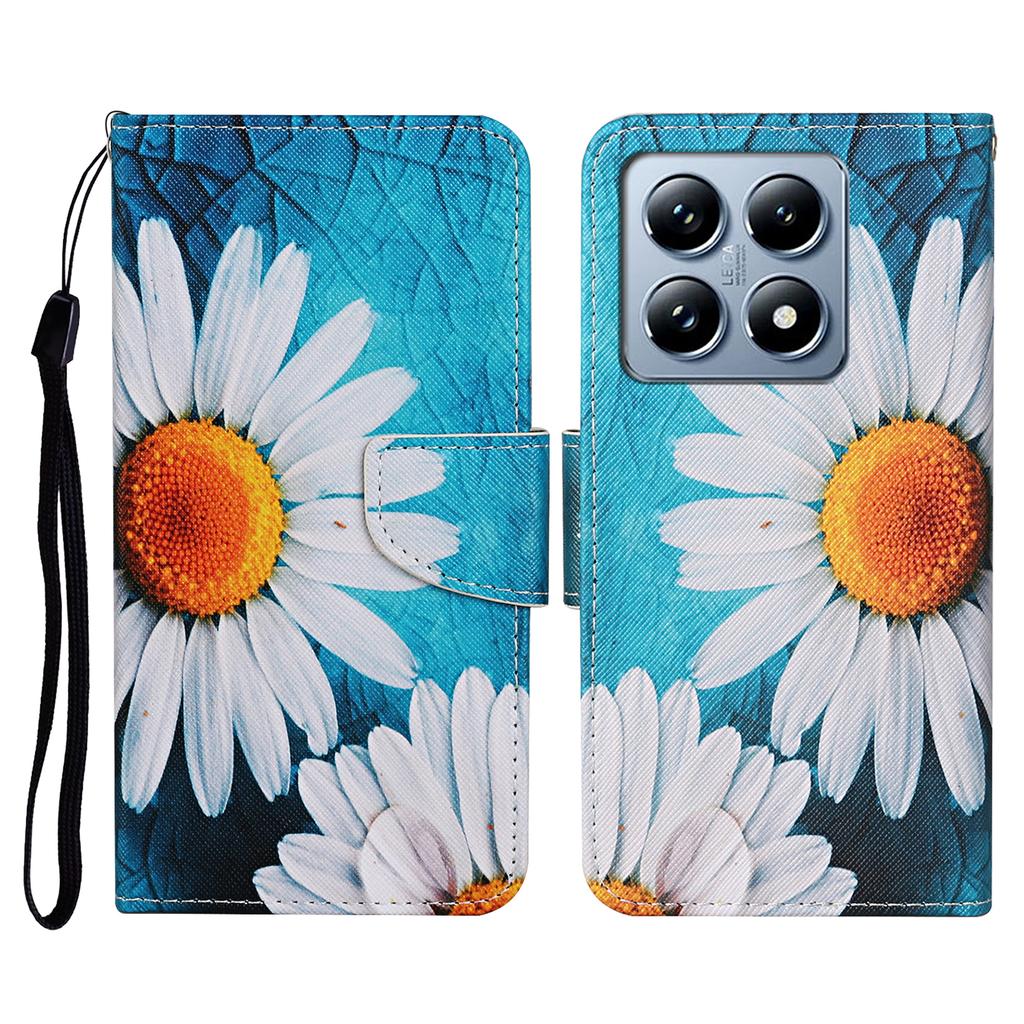 For Xiaomi 14T Case Pattern Printing Protective Leather Folio Phone Cover -  Chrysanthemum