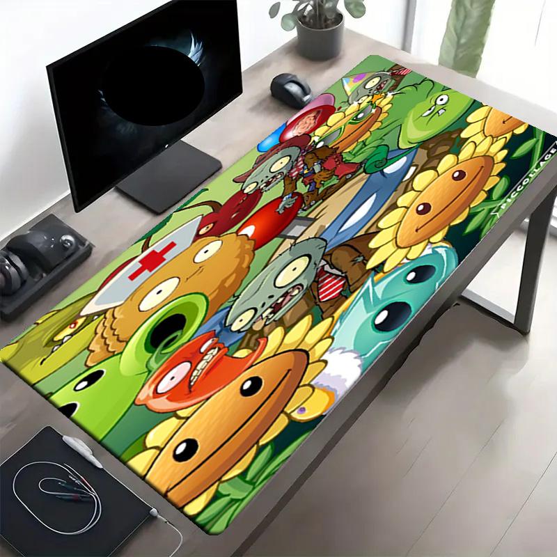Plants Vs. Zombies Print Mouse Pad, Anti‑Slip Desktop Keyboard Mat, for PC Laptop Gaming Working Daily Use, Cool Festival Surprise Gift