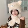 Plush Cat Ears Hat Knitted Cycling Balaclava One Piece Ear Protection Hat  Winter Season