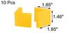 Uxcell L-Shaped Furniture Foot Covers, 45mm X 45mm Angle Iron Foot Pads, L-Shaped Plastic Leg Caps Protectors, Yellow, 10 Pieces