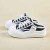 Summer Half-support Canvas Shoes New Style for Female Students with Thick Sole Height Enhancement Breathable Casual Street Photography