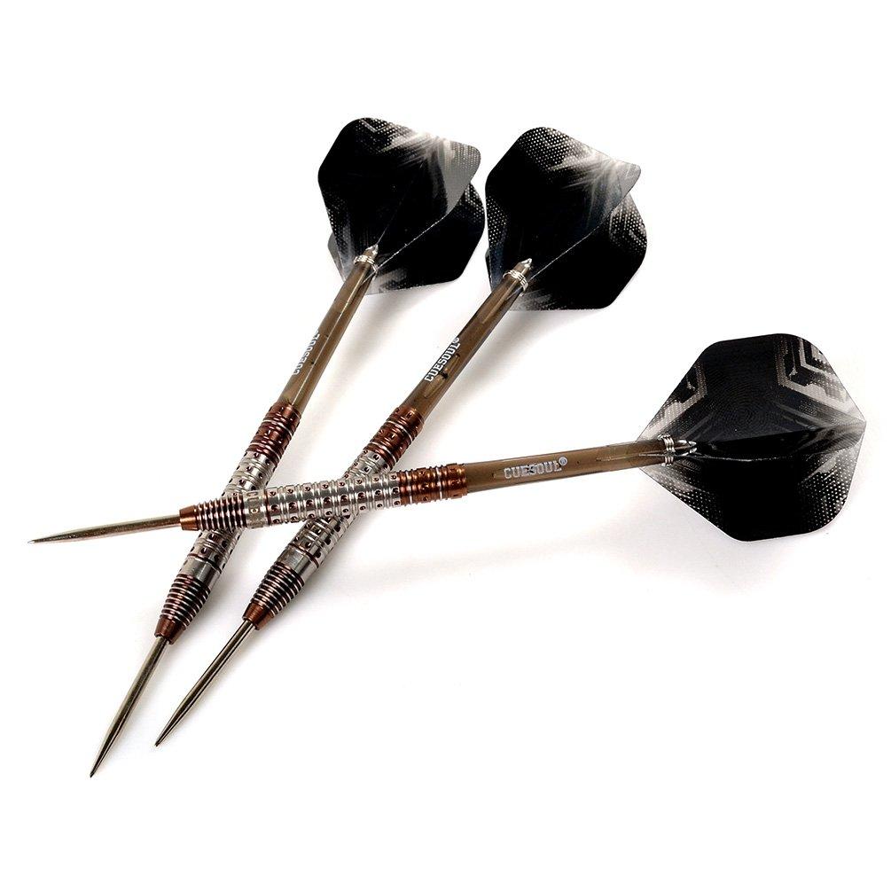 

CUESOUL AURORA SERIES 23g Steel-Tip Tungsten Darts Set with Brown Titanium Nitride Coating (J3107)