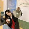 21084 New Lambswool Waffle Handheld Tote - Women's Large Capacity Autumn/Winter Handbag