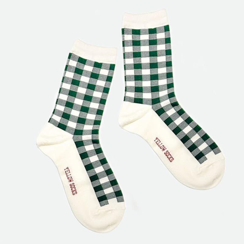 YELLOWSOCKS LINE CHECK GREEN