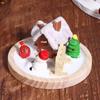 Cute Mini Christmas Snow House Xmas Tree Snowman Scene Ornament Dollhouse Decoration Micro Landscape Ornaments Xmas Gifts
