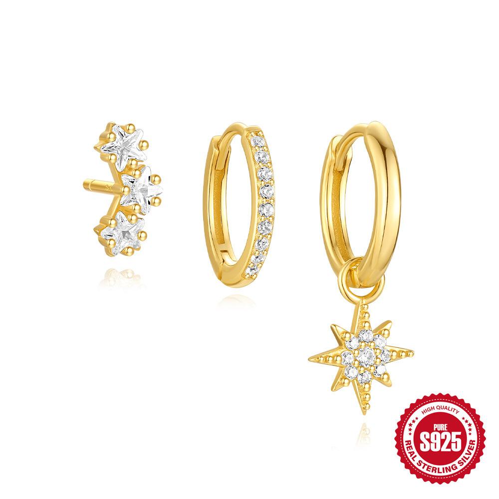 

Сережки з діамантами зі срібла 925 проби Жіночі прості нішеві сережки Модний універсальний набір ювелірних виробів з квадратним діамантовим підвісом у холодному стилі 925 Silver