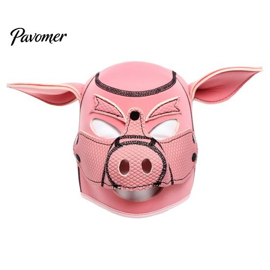 Breathable Cosplay Headpiece Piggy Head Mask, Adult Couple Role Play Mask for Party, Themed Event Accessories Funny Animal Full Face Halloween,