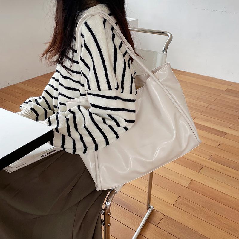Koreanischer Stil Große Kapazität Tragetasche für Damen Mode Lässig Einzelne Schulter Handtasche Fauler Stil Umhängetasche