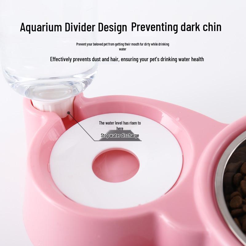 Pet Water & Food Dispenser: No Mess Cat & Dog Bowl