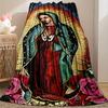 Our Lady of Guadalupe Rose Print Flannel Blanket Religious Virgin Mary Soft Warm Throw Blanket Sofa Bed Home Decor Spiritual Gift