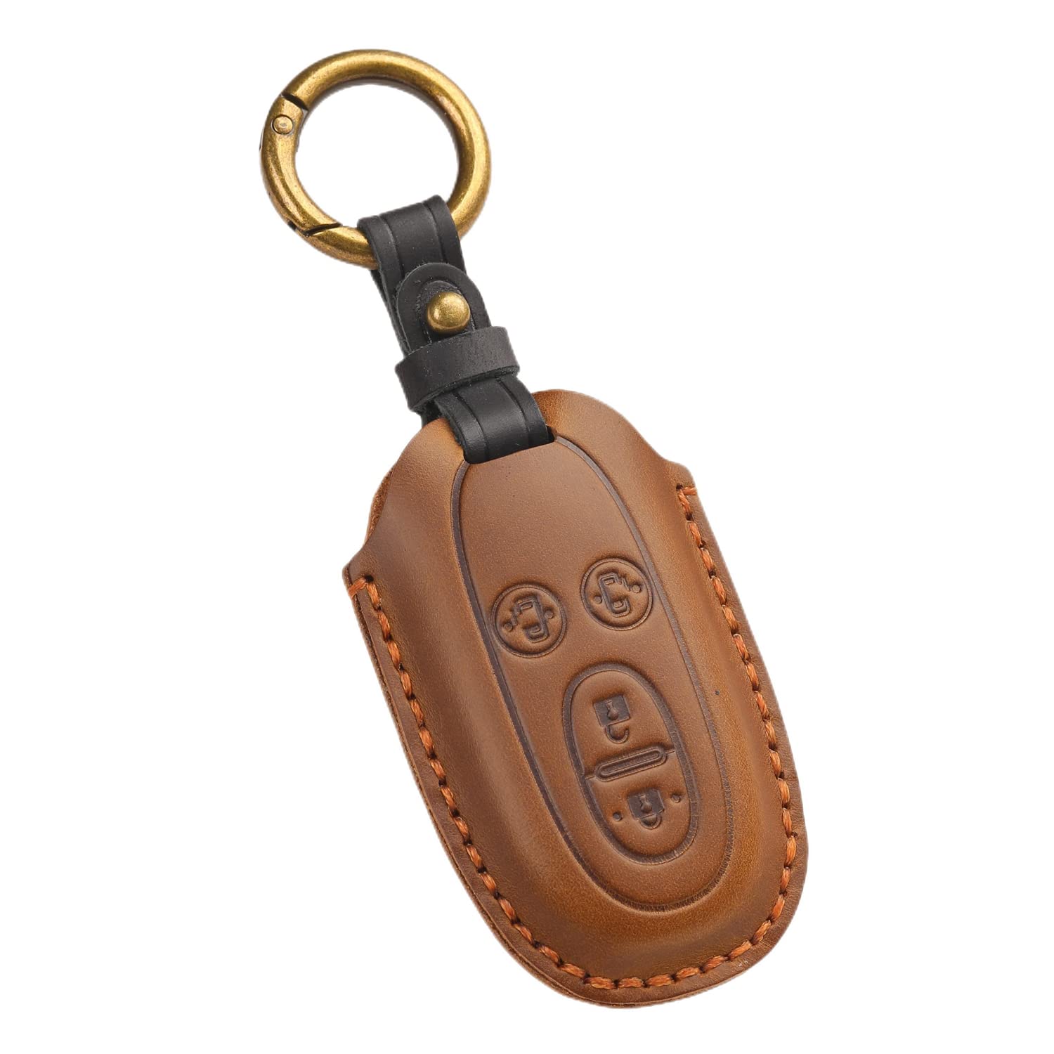 

[YANMW] Sorio Key Case Compatible with Suzuki Lukes Hustler Lapin Palette Key Cover Wagon R Sting Race Smart Key Case Genuine Leather (Brown)
