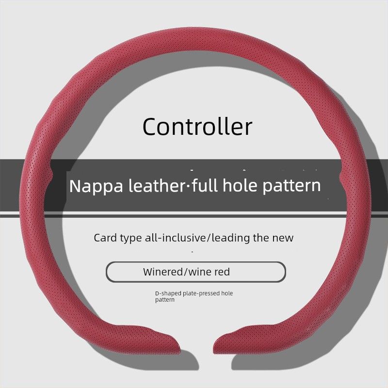 Car Steering Wheel Cover, High-End Nappa Leather, New Model, Anti-Slip, Breathable, Ultra-Thin, Universal for All Seasons