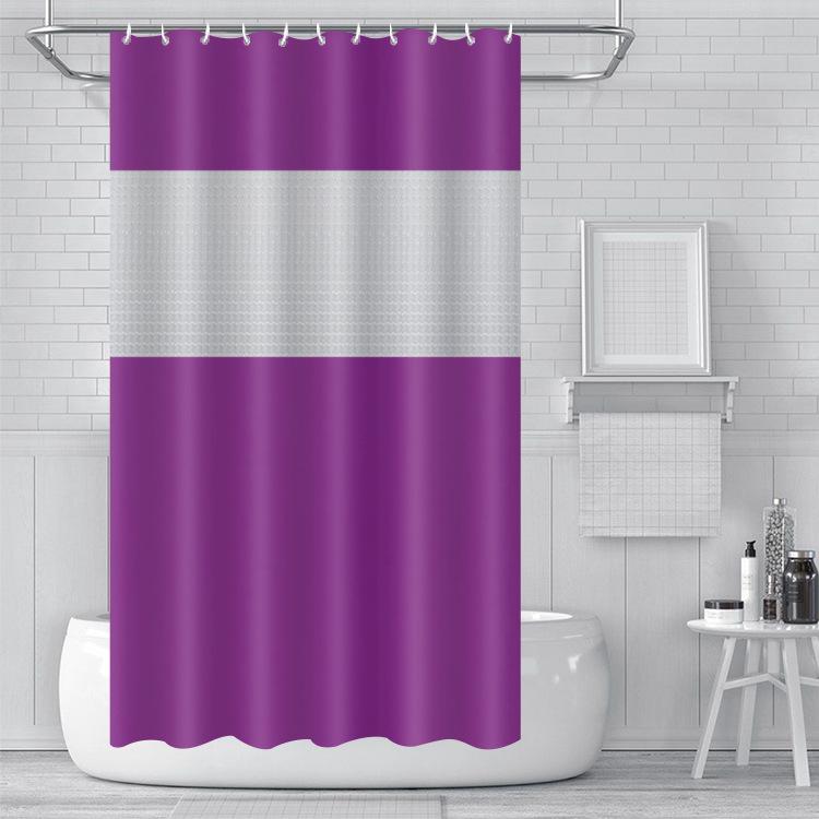 3D Splicing Peva Shower Curtain, Waterproof Bathroom Curtain Bathroom Curtain Without Punching Holes Thickened With Hook