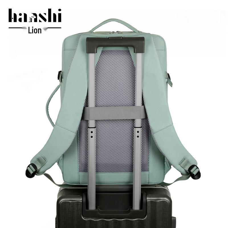 High-End Waterproof Backpack: Women's Leisure Travel, Men's Wet/Dry Separation, Large Capacity Schoolbag, Laptop Compatible.
