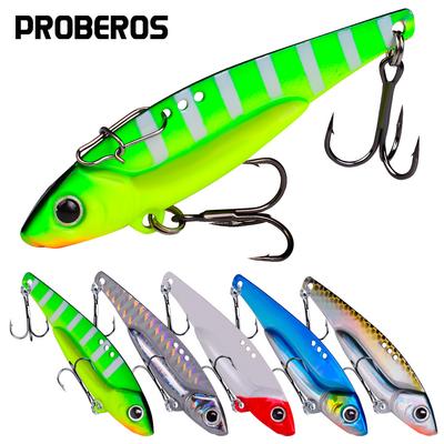 Metal Lure Bait Dragon Tooth VIB Long Throw Submerged Laser Glitter Lure Fake Bait, Bent Mouth Seabass Bionic Bait