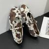 Fashion Round Toe Leopard Mary Jane Shoe Women Elegant Shallow Buckle Ballet Flats Comfort Soft Sole Designer Shoe Zapatos Mujer