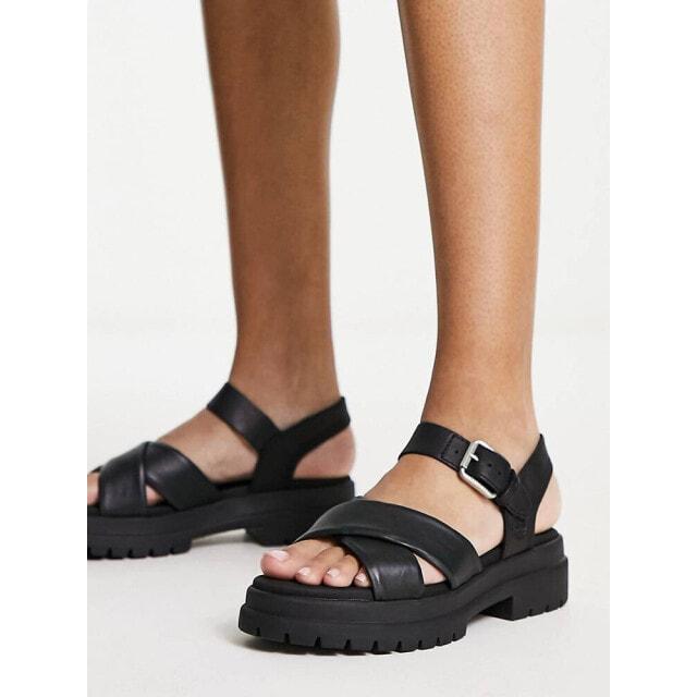 

Черные сандалии с перекрестными ремешками Timberland london vibe из зернистой кожи