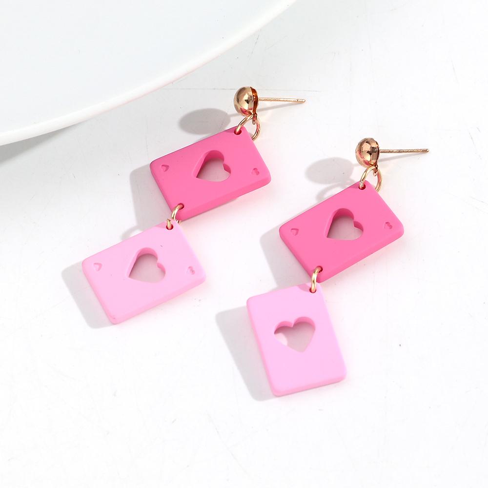 New Valentine's Day Sweet Acrylic Earring for Women Girls Creative Lock Key Heart Drop Earrings 2026 Fashion Jewelry Gifts