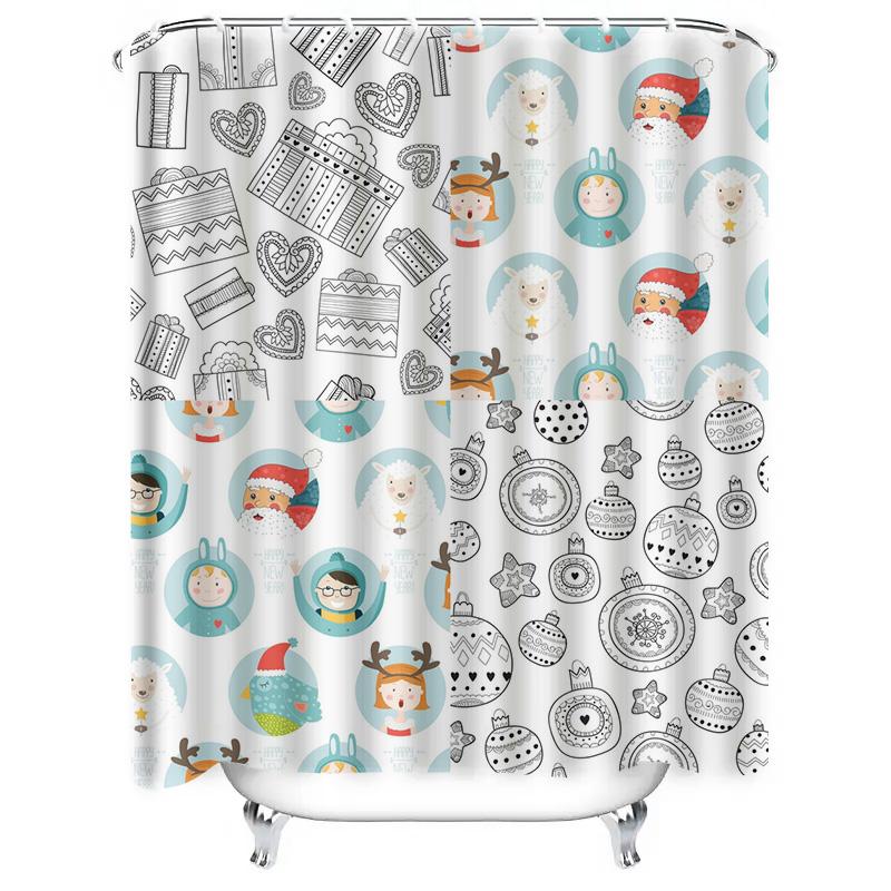 Tu Decorative Shower Curtain Vintage Floral Pattern Bathroom Fabric Backdrop Washable Waterproof Home Decor
